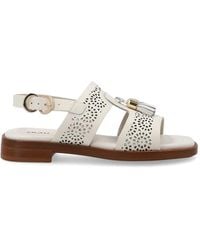 Frau - Tassel-Detail Perforated Sandals - Lyst