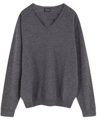 ZEGNA - V-Neck Ribbed Sweater - Lyst