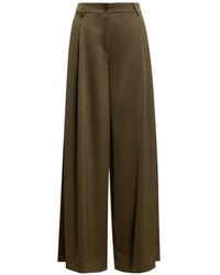 Essentiel Antwerp - Katerina Pleated-Front Satin-Finish Palazzo Pants - Lyst