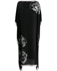 Carine Gilson Kaftan Met Bloemenprint - Zwart