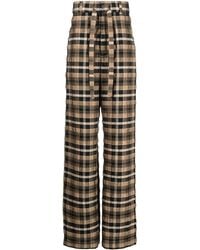 Nanushka - Check-Print Straight-Leg Trousers - Lyst