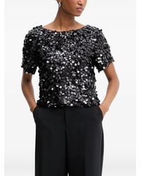 Haveone - Sequin-Embellished Short-Sleeve Top - Lyst