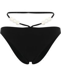 Magda Butrym - Top de bikini con cuello halter y cuentas - Lyst