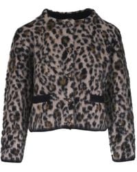Nili Lotan - Beyton Leopard-Print Button Cardigan - Lyst