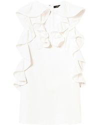 Twinset - Ruffled V-Neck Minidress - Lyst