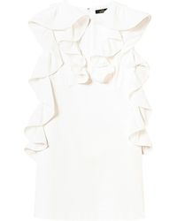 Twinset - Ruffled V-Neck Minidress - Lyst