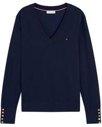 Tommy Hilfiger - Button-Cuff V-Neck Sweater - Lyst