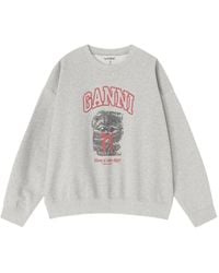 Ganni - Margot Kitty Organic Cotton Sweatshirt - Lyst