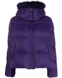 Yves Salomon - Gefütterte Kapuzenjacke Mit Pelzbesatz - Lyst
