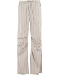 Semicouture Jhonny Striped Cotton Trousers in Blue | Lyst