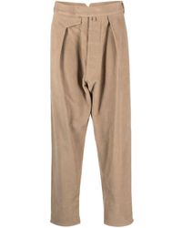 Moschino - Pleat-detail Cotton Straight Trousers - Lyst