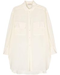 Gentry Portofino - Semi-sheer Long Silk Shirt - Lyst