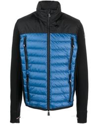 3 MONCLER GRENOBLE - Blue And Logo-patch Puffer Jacket - Lyst