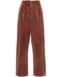 Forte Forte - Suede Straight Trousers - Lyst