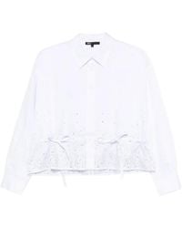 Maje - Tie-Detail Cotton Shirt - Lyst