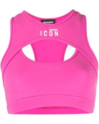 DSquared² - Icon Cut-Out Sports Bra - Lyst