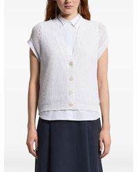 Peserico - Button Embellished Knitted Top - Lyst