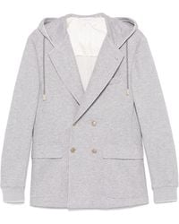 Eleventy - Hooded Double-Breasted Blazer - Lyst