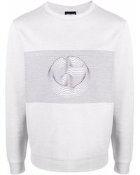 Giorgio Armani - Logo-print Cotton-blend Sweatshirt - Lyst
