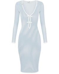 Elisabetta Franchi - Vestido midi de punto flojo - Lyst