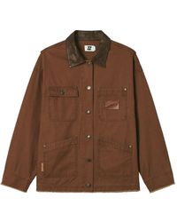 Izzue - Chaqueta Con Dobladillo Sin Rematar Y Cuello En Contraste - Lyst