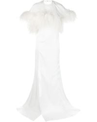 The Attico - Feather-Trim Cut-Out Gown - Lyst