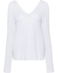 Fabiana Filippi - Lurex-Detailed Ribbed-Knit Cardigan - Lyst