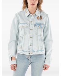 Off-White c/o Virgil Abloh - Meteor Cut-Out Denim Jacket - Lyst