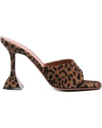 AMINA MUADDI - Leopard Suede Leather Lupita 95 Slippers - Lyst