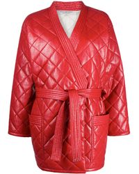Philosophy Di Lorenzo Serafini - Quilted Front Tie Coat - Lyst