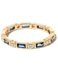 Sydney Evan - 14kt Yellow Gold Sapphire And Diamond Eternity Ring - Lyst