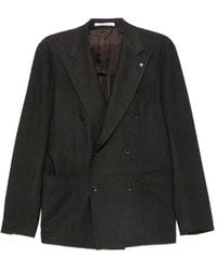 Tagliatore - Herringbone-Pattern Double-Breasted Blazer - Lyst