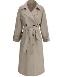 Brunello Cucinelli - Belted Double-Breasted Trench Coat - Lyst