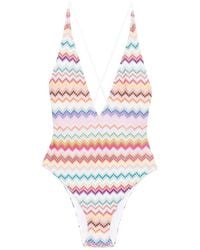 Missoni - Zigzag-Pattern Cross-Back Swimsuit - Lyst