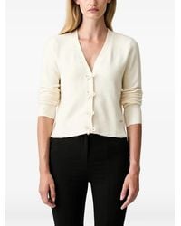 DKNY - Bow-Detail Fine-Knit Cardigan - Lyst