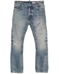 DSquared² - Jeans Met Gerafeld Effect En Vlakken - Lyst