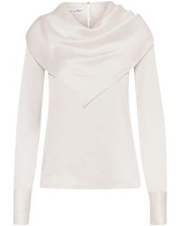 Oscar de la Renta - Draped-Detail Silk Blouse - Lyst