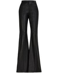 Costarellos - Carmina Front-Seam Wide-Leg Leather Trousers - Lyst