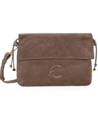 Coccinelle - Small Lidia Logo-Embossed Suede Shoulder Bag - Lyst