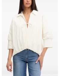 ViCOLO - Bow-Detail Puff-Sleeve Blouse - Lyst
