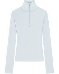 Courreges - Zipped Mock-Neck Sweater - Lyst