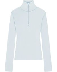 Courreges - Zipped Mock-Neck Sweater - Lyst