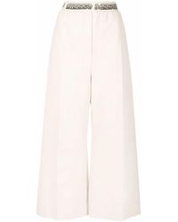 Stella McCartney - Logo Waistband Cropped Trousers - Lyst