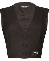 Dolce & Gabbana - Number-patch Tailored Cropped Vest - Lyst
