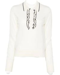 forte_forte - Ruffled-Trim Polo Top - Lyst