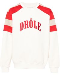 Drole de Monsieur - Logo-embroidered Cotton Sweatshirt - Lyst
