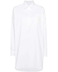 Moschino - Logo-Patch Cotton Shirtdress - Lyst