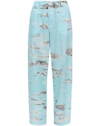 Moschino - Cotton Trousers With Print - Lyst