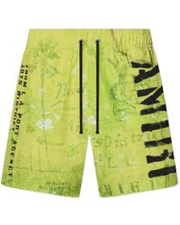 Amiri - Stencil Military Swim Trunks - Lyst