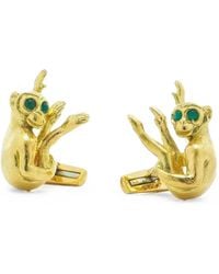 David Webb - Emerald Monkey Cufflinks - Lyst